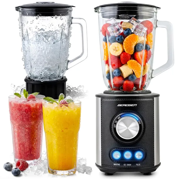 Blender kielichowy smoothie kruszenie lodu stal nierdzewna 1,5L 800W czarny