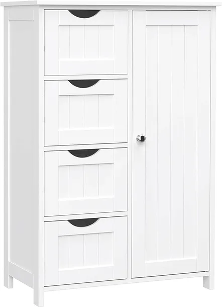 SZAFKA SZUFLADY W STYLU SKANDYNAWSKIM WIELOFUNKCYJNA BIAŁA 54,5x29,5x82 cm