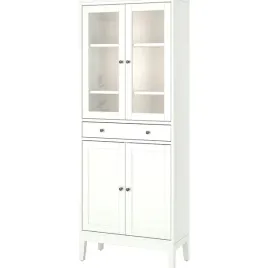 ikea-idanas-szafka-wysoka-ze-szklanymi-drzwiami-i-szuflada-biala-81x39x211