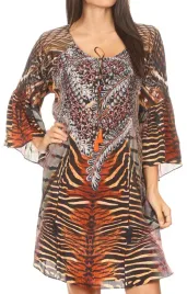 sukienka-mini-casual-w-ksztalcie-a-czarna-jedwabista-rekawy-3-4-sakkas