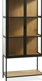 witryna-jysk-trappedal-70x152-cm-dab-czarny-szklo-hartowane
