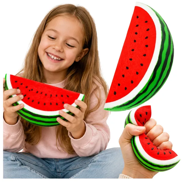 GNIOTEK ARBUZ 3D DUŻY 15 CM ANTYSTRESOWY SQUISHY ZABAWKA SENSORYCZNA