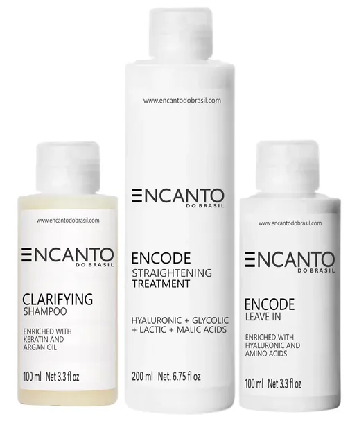 Zestaw Do Keratynowego Prostowania Włosów Encanto Encode 2x100ml + 200ml