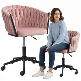 krzeslo-obrotowe-biurowe-welurowe-do-biurka-toaletki-rozowe-regulowane