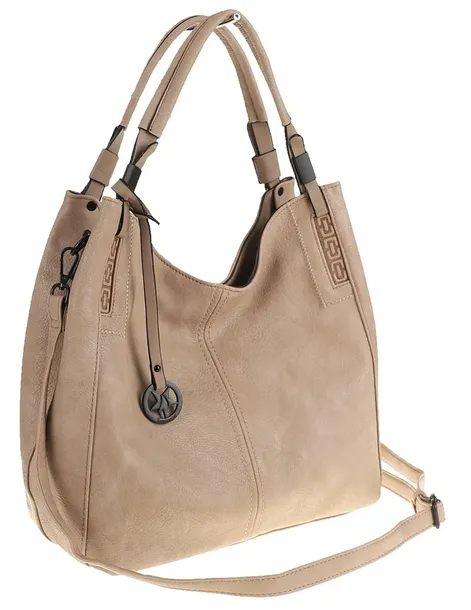 Tommasini Torebka Damska Listonoszka Duża Torba Shopper Worek 2692 Beżowa