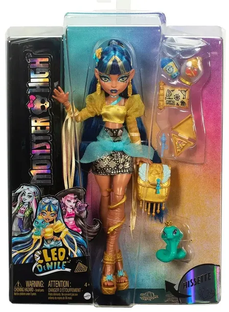 Monster High Lalka podstawowa Cleo De Nile zwierzątko Kobra Hissette HXH74