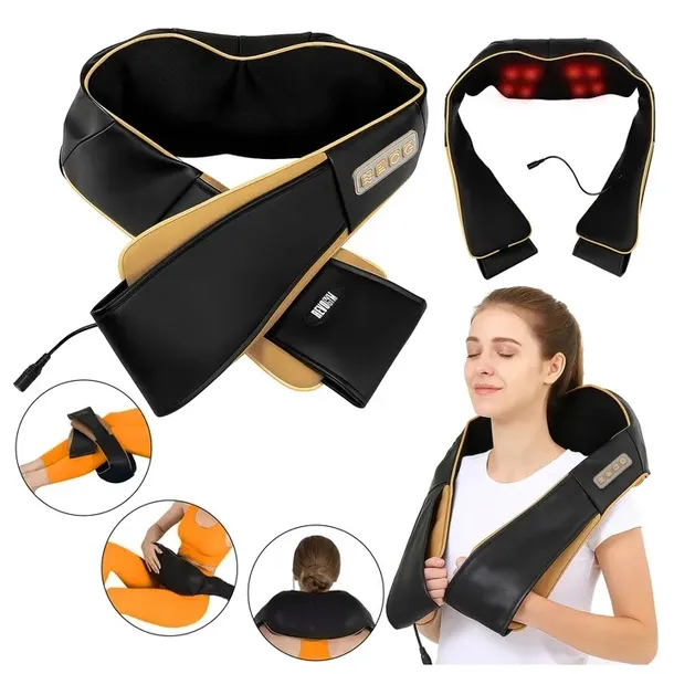 MASAŻER DO SZYI KARKU PLECÓW CIAŁA PODGRZEWANY IR PAS MASUJĄCY SHIATSU