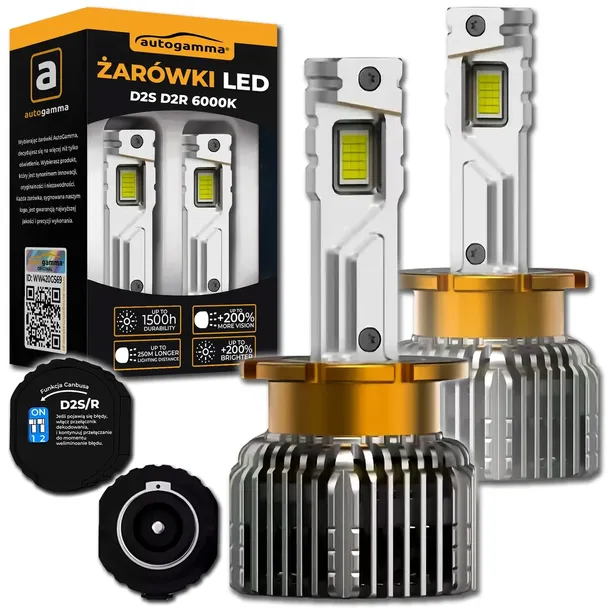 Żarówki LED D2S D2R Canbus Mocne 160W 25000LM 6000K 2 szt.