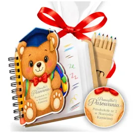 notes-personalizowany-z-kredkami-na-pasowanie-celofan-wstazka