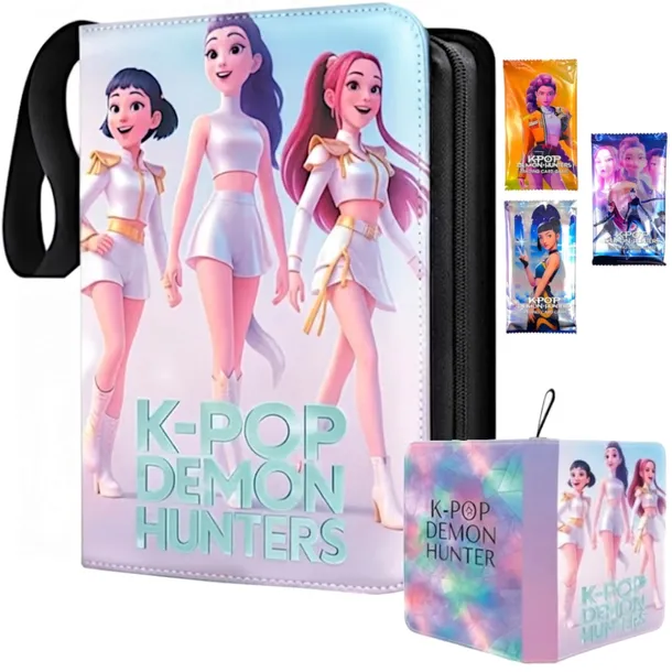 ALBUM NA KARTY K-POP DEMON HUNTERS 104 KARTY DUŻY SEGREGATOR KLASER NA 400 KART KPOP RUMI MIRA ZOEY
