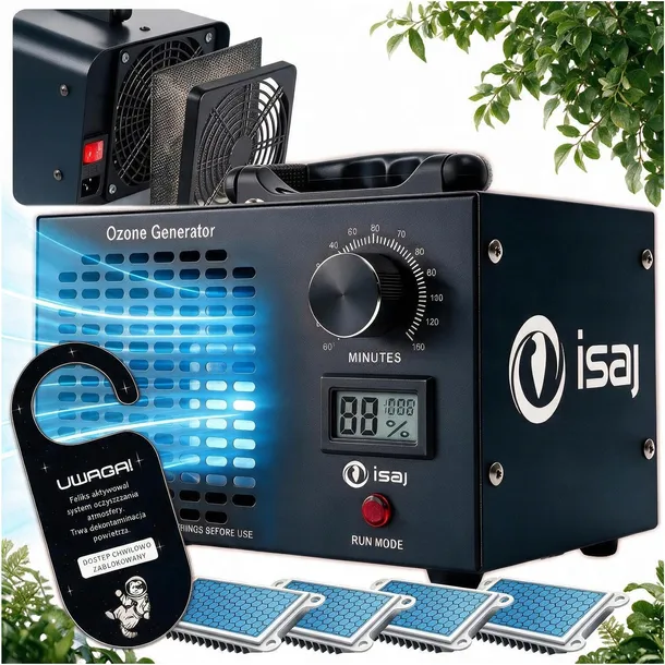 GENERATOR OZONU OZONATOR OCZYSZCZACZ DO SAMOCHODU 60 000 MG/H MOCNY ISAJ