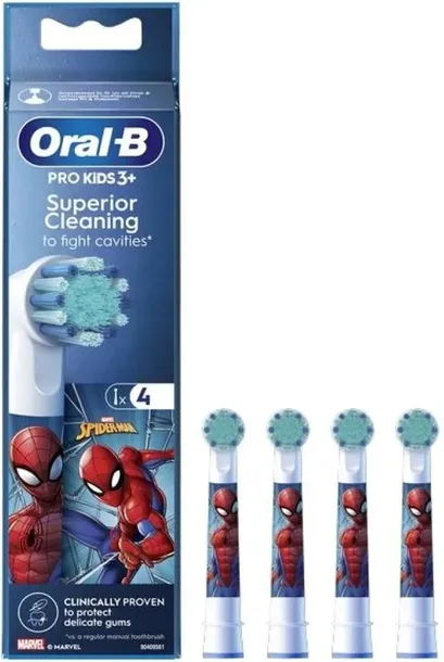 Oryginalne końcówki Oral-B dla dzieci Spiderman 4 sztuki pro kids Marvel