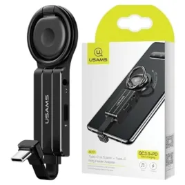 usams-adapter-au11-2w1-usb-c-35mm-usb-c-ring-holder-czarny-black-sj35