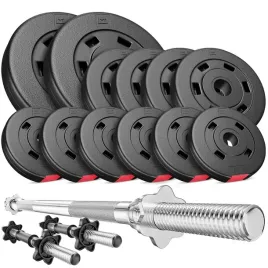 zestaw-obciazen-bitumicznych-z-gryfami-38kg-sztanga-regulowana-z-zaciskami