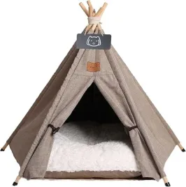 namiot-dla-psow-kotow-meowmellow-tipi-brazowy-z-poduszka-60x60x70-cm