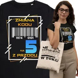 damska-koszulka-prezent-na-50-urodziny-zmiana-kodu-5-z-przodu-torba-gratis