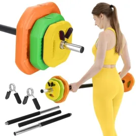 sztanga-z-obciazeniem-bitumicznym-zestaw-gryf-skladana-trening-silowy-20-kg