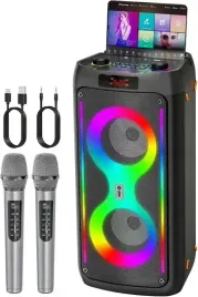 glosnik-bluetooth-k71-led-karaoke-usb-fm-aux-mikrofon-x2-czarny