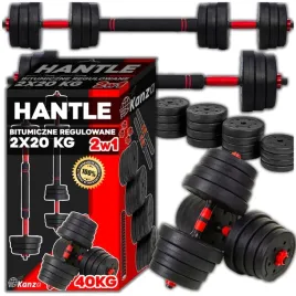 2w1-hantle-bitumiczne-regulowane-2x20-kg-sztanga-zestaw-hantli-gryf-40-kg