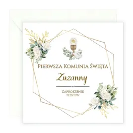 zaproszenia-na-komunie-personalizowane-geometryczne-kwiaty-koperta-biala