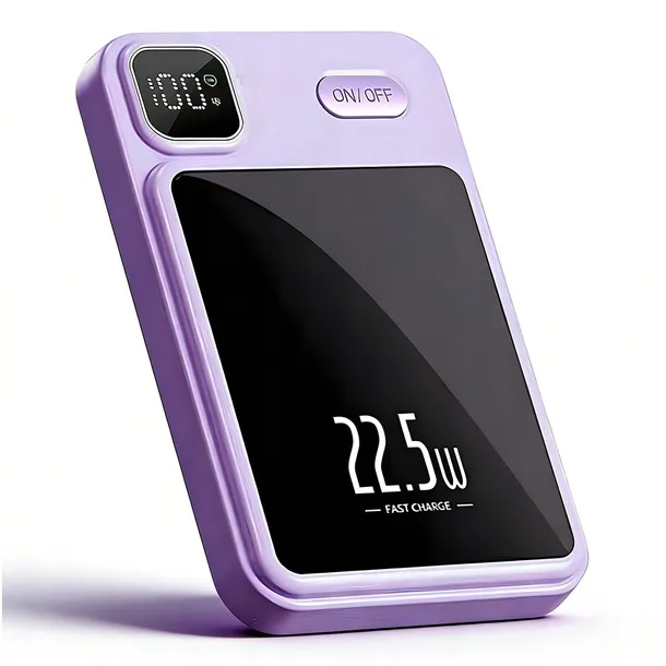 MAGNETYCZNY POWERBANK 5000 MAH Z SZYBKIM ŁADOWANIEM 22.5W PD LED WSKAŹNIK