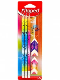 maped-mini-cute-olowki-trojkatne-3szt-gumki-2szt