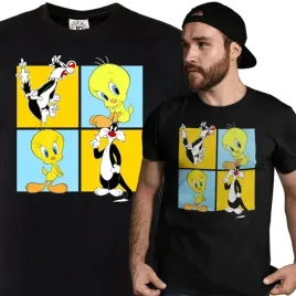 meska-koszulka-zwariowane-melodie-looney-tunes-tweety-kot-sylwester