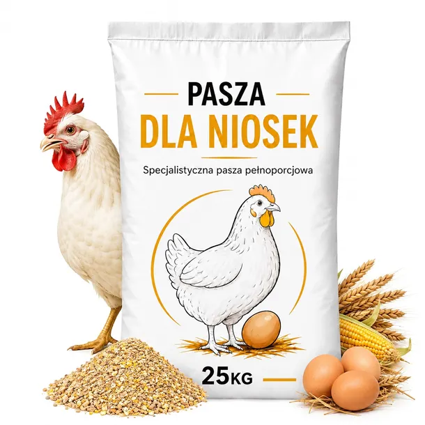PASZA DLA KUR NIOSEK SPECJALISTYCZNA 17% BIAŁKA SYPKA 25KG NIEŚNOŚĆ