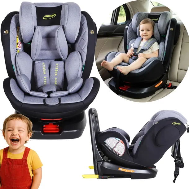 Fotelik Samochodowy 0-36 kg 40-150 cm OBROTOWY 360° ISOFIX Dla Dziecka