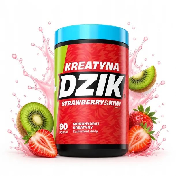 KREATYNA Dzik Kreatyna 369g strawberry kiwi CREATINE MONOHYDRAT PROSZEK