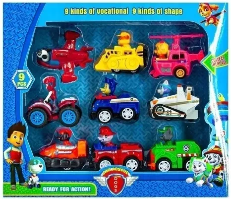 PSI PATROL AUTKA NA NAPĘD 9 SZT FIGURKI 9 SZT 18 EL