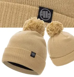 pitbull-west-coast-czapka-zimowa-bubble-small-logo-2-piaskowa-pompon