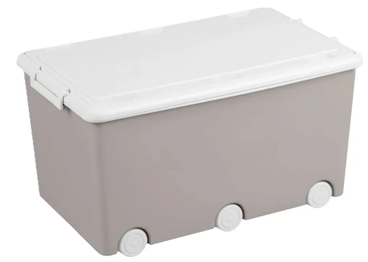 Duży pojemnik / skrzynia na zabawki na kółkach – 60L – Tega Baby lniany