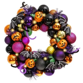 wieniec-halloween-na-drzwi-30-cm-led-2-tryby-czarownica-pajaki-bombki