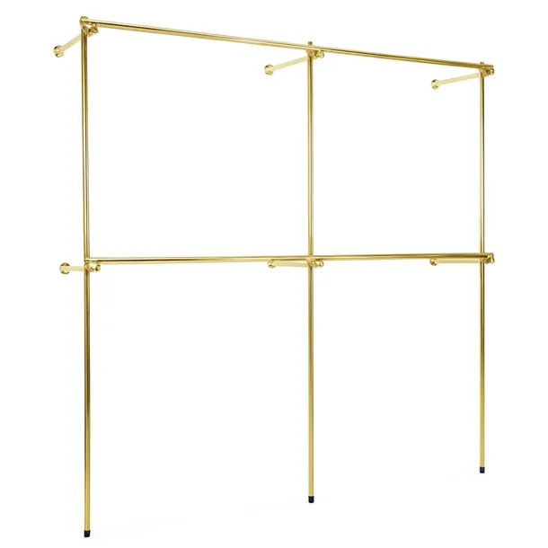 REGAŁ PRZYŚCIENNY NA ODZIEŻ ZŁOTY 200x200x40cm WIESZAK NA UBRANIA GOLD c1