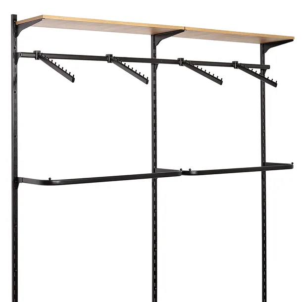 GARDEROBA MODUŁOWA WIESZAK NA UBRANIA SKLEP BUTIK REGAŁ 200x200cm BLACK a1