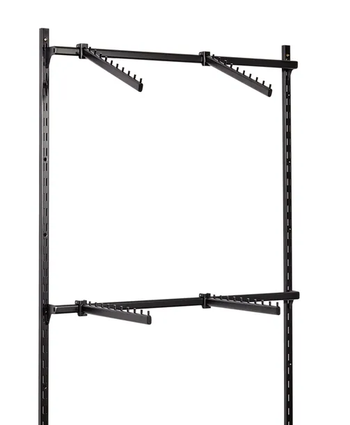 REGAŁ ŚCIENNY GARDEROBA SKLEP BUTIK WIESZAK UBRANIA 100x200cm BLACK a1
