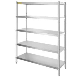 regal-magazynowy-gastronomiczny-5-poziomow-stal-nierdzewna-120-x-455-cm
