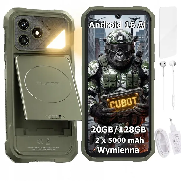 Smartfon Pancerny Militarny CUBOT KINGKONG DURA 20/128GB Wymienna Bateria