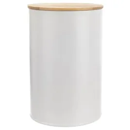 pojemnik-na-zywnosc-metalowy-bialy-z-bambusowa-pokrywka-whiteline-800-ml
