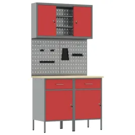 stol-warsztatowy-6-pcs-czerwony-100-x-55-x-200-cm-stal
