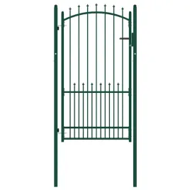 furtka-ogrodzeniowa-z-grotami-stalowa-100x175-cm-zielona