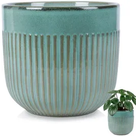 doniczka-porcelanowa-zielona-17-cm