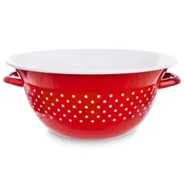 miska-kuchenna-emaliowana-czerwona-w-grochy-tecka-26-cm-25-l