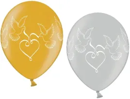balon-slubny-weselny-z-wzorem-golebi-srebrny-zloty-5szt-b347