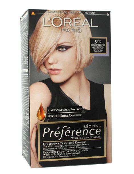 Loreal Preference Farba Do Włosów Nr 92 Warsaw Bardzo Bardzo Jasny Beżowo Erlipl 7512