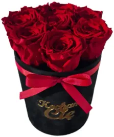 czarny-flower-box-welur-naturalne-wieczne-roze-prezent-walentynki-zareczyny