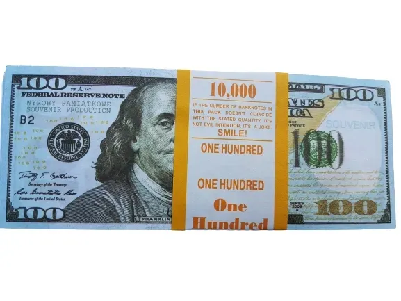 100 dolarów banknoty do zabawy i nauki plik 100szt+GRATIS