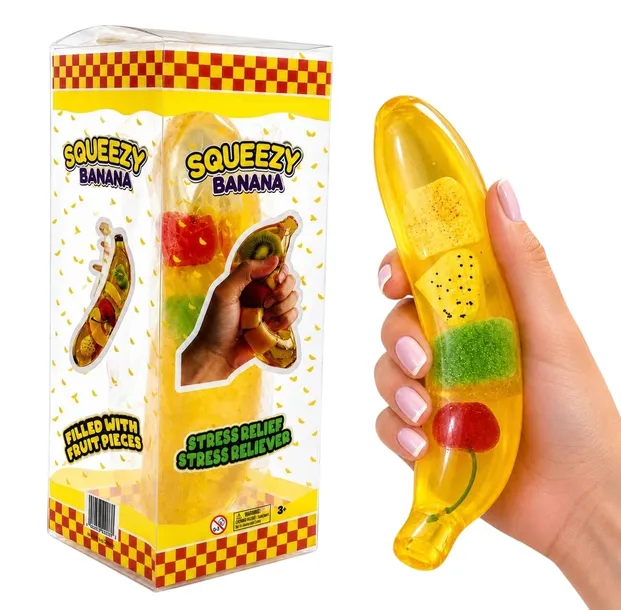 GNIOTEK BANAN ANTYSTRESOWY SQUISHY OWOCY GNIOTKI SENSORYCZNE DLA DZIECI