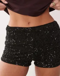 czarne-spodenki-zdobienie-cekiny-b25-xxl